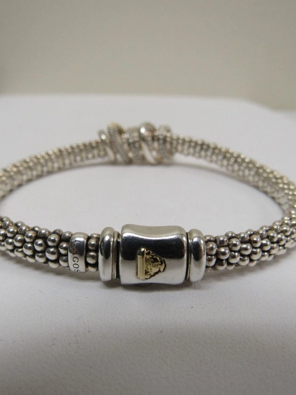 Lagos 5 Ring Diamond Caviar Bracelet | 6mm - Picture 6 of 7
